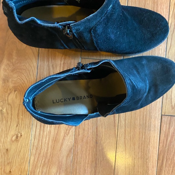 Lucky Brand black suede wedge bootie - Picture 3 of 4